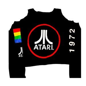 Atari cold shoulder long sleeved cotton top Sz L